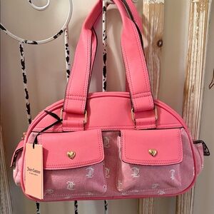 Juicy Couture Pink Shoulder Bag with Gold Accents